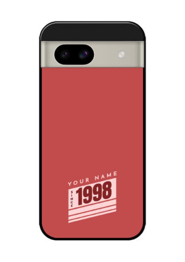 Google Pixel 8A 5G Custom Glass Phone Case - Red Custom Year Of Birth Design