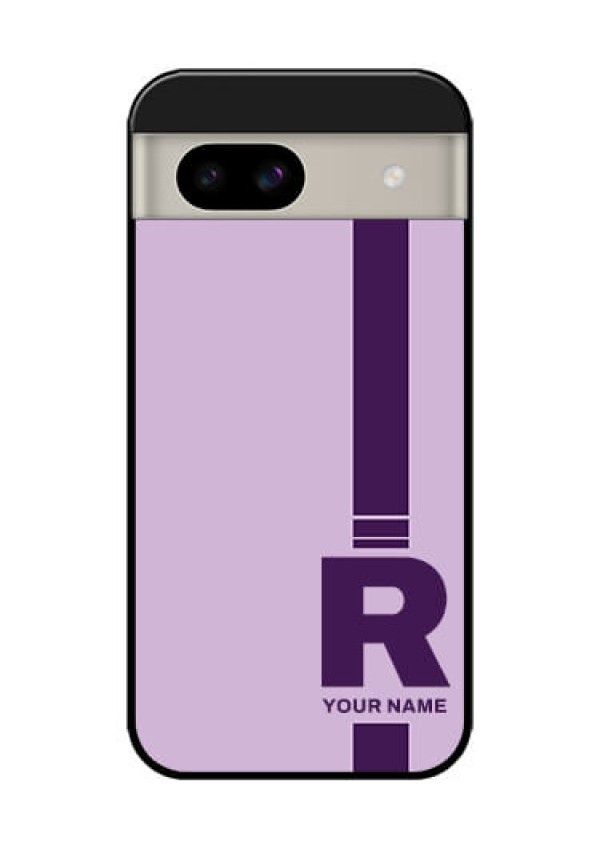 Google Pixel 8A 5G Custom Glass Phone Case - Simple Dual Tone Stripe With Name Design