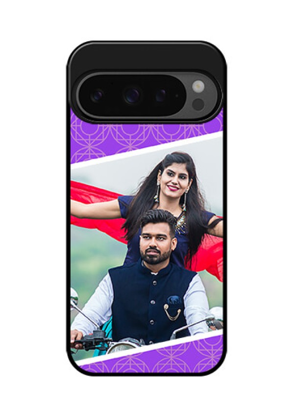 Google Pixel 9 Pro 5G Custom Glass Phone Case - Violet Color Pattern Design