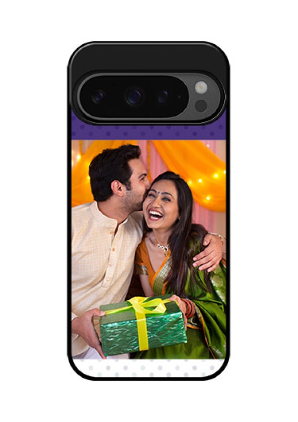 Google Pixel 9 Pro 5G Custom Glass Phone Case - Violet Colored Pattern Design