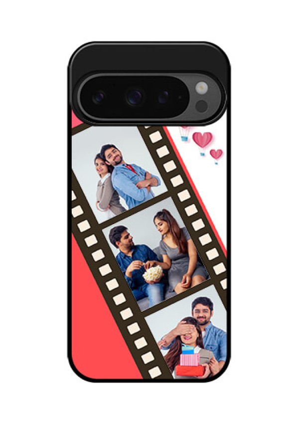 Google Pixel 9 Pro 5G Custom Glass Phone Case - 3 Image Holder With Film Reel
