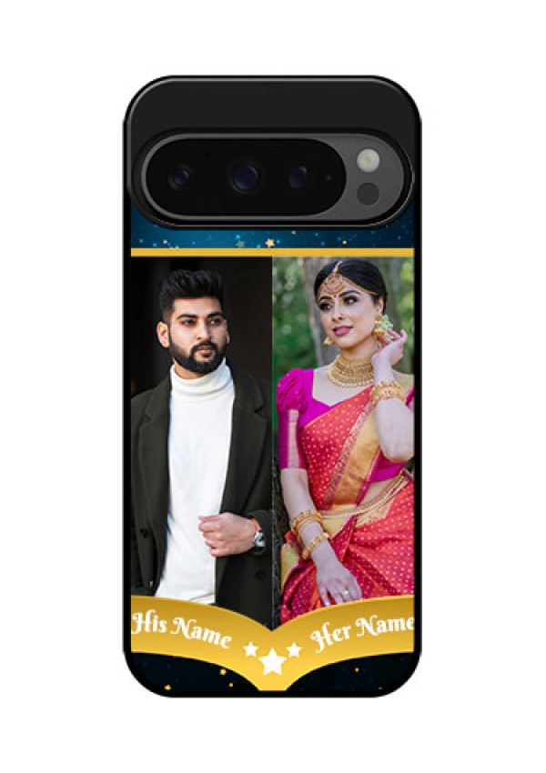Google Pixel 9 Pro 5G Custom Glass Phone Case - Galaxy Stars Backdrop Design