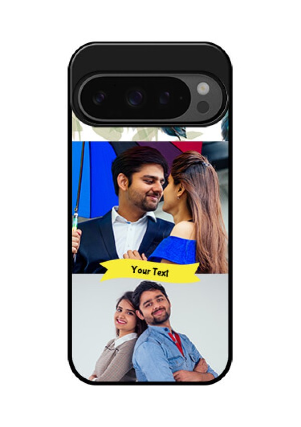 Google Pixel 9 Pro 5G Custom Glass Phone Case - Image With Boho Peacock Feather Design