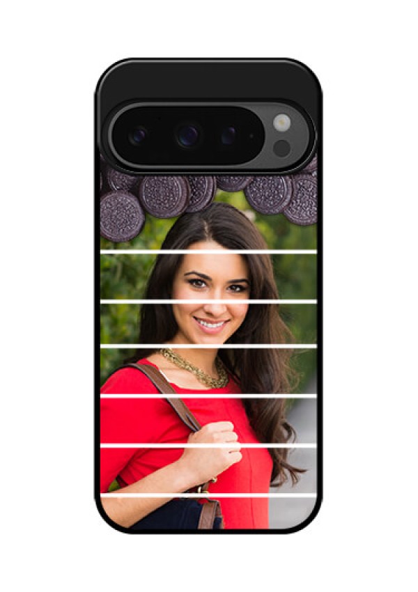 Google Pixel 9 Pro 5G Custom Glass Phone Case - With Oreo Biscuit Design