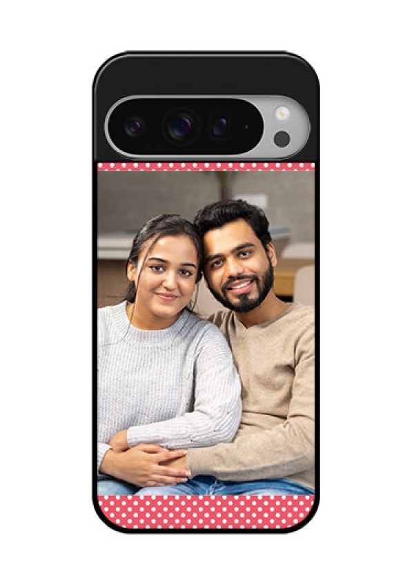 Google Pixel 9 Pro Xl Custom Glass Phone Case - White Dotted Design