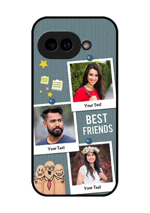 Pixel 9A 5G Custom Glass Phone Case - Sticky Frames And Friendship Design