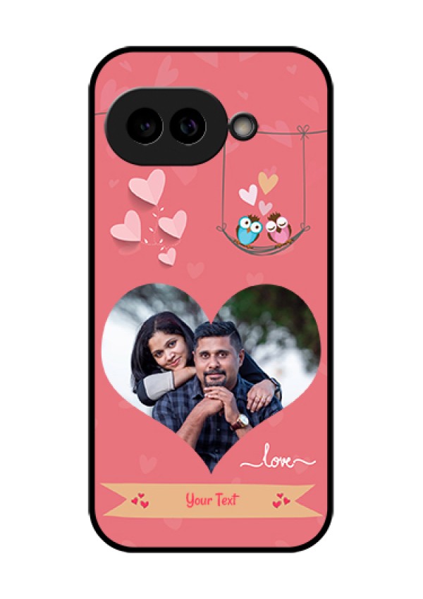 Pixel 9A 5G Custom Glass Phone Case - Peach Color Love Design