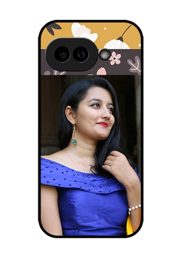 Pixel 9A 5G Custom Glass Phone Case - Stylish Floral Design