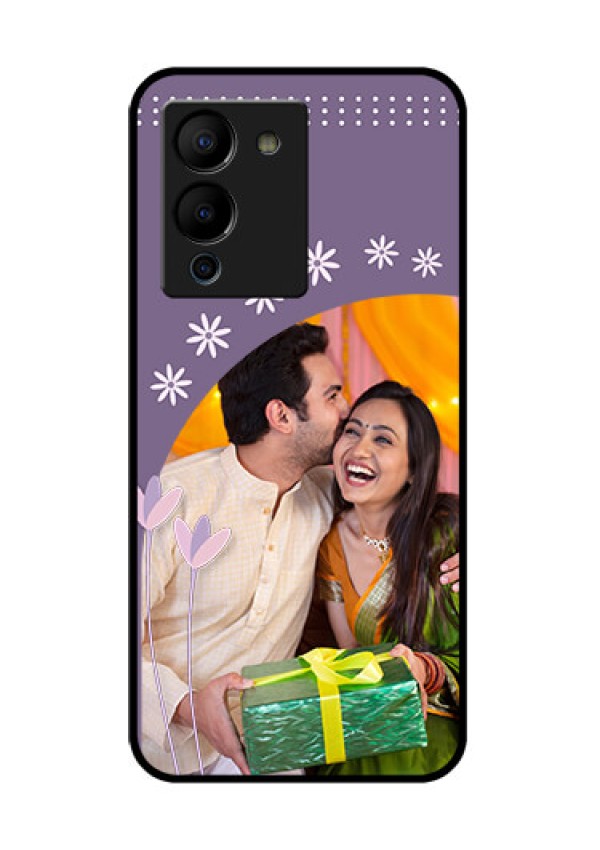 Infinix Note 12 Turbo Custom Glass Phone Case - Lavender Flowers Design