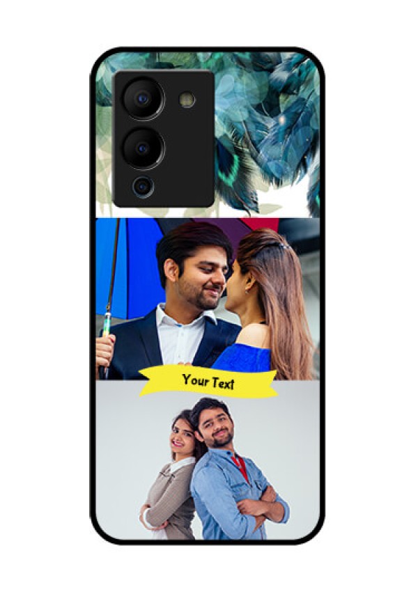 Infinix Note 12 Turbo Custom Glass Phone Case - Image With Boho Peacock Feather Design