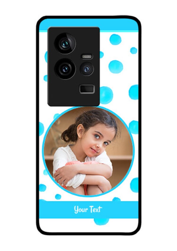 iQOO 11 5G Photo Printing on Glass Case - Blue Bubbles Pattern Design
