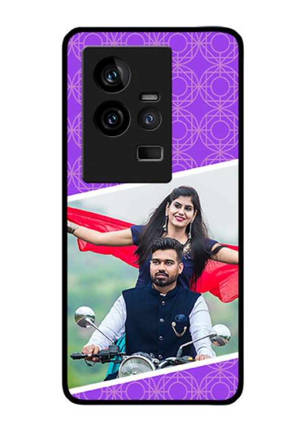 iQOO 11 5G Custom Glass Phone Case - Violet Pattern Design