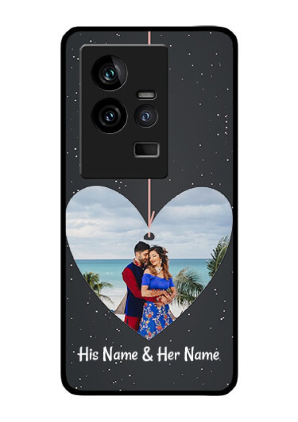 iQOO 11 5G Custom Glass Phone Case - Hanging Heart Design