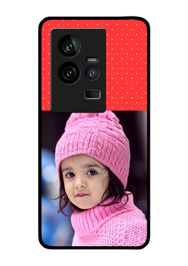 iQOO 11 5G Photo Printing on Glass Case - Red Pattern Design