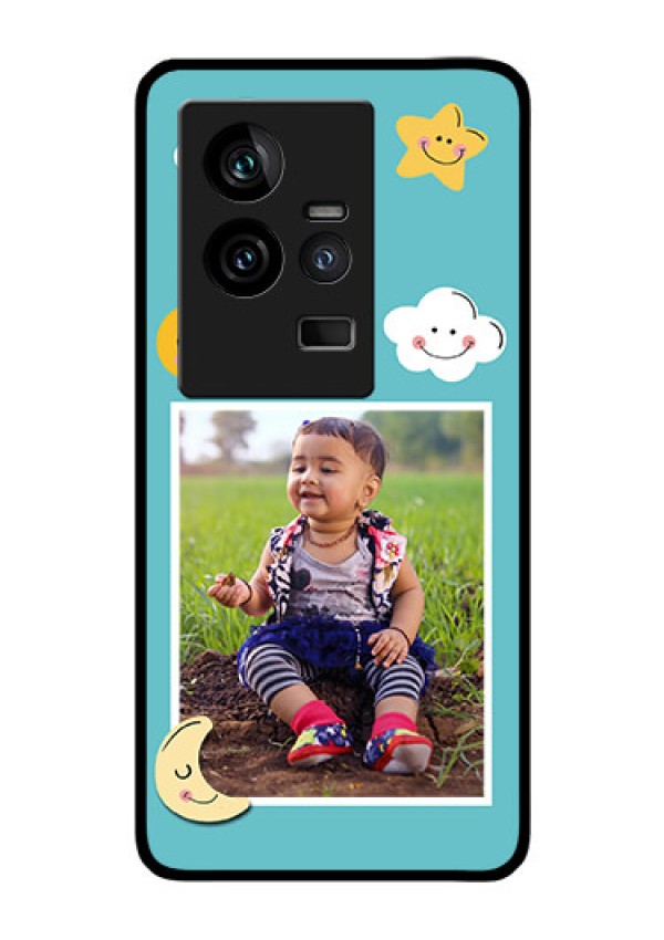 iQOO 11 5G Personalized Glass Phone Case - Smiley Kids Stars Design