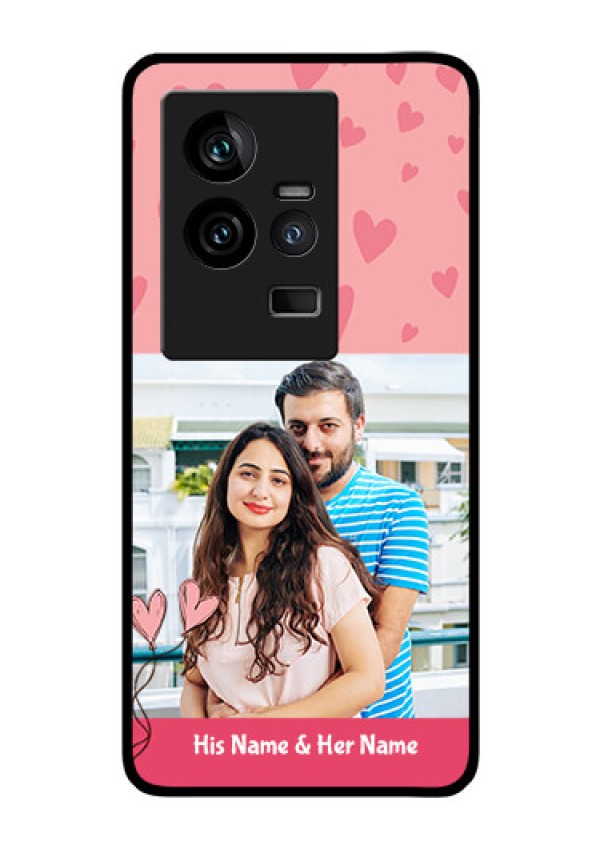 iQOO 11 5G Personalized Glass Phone Case - Love Design Peach Color
