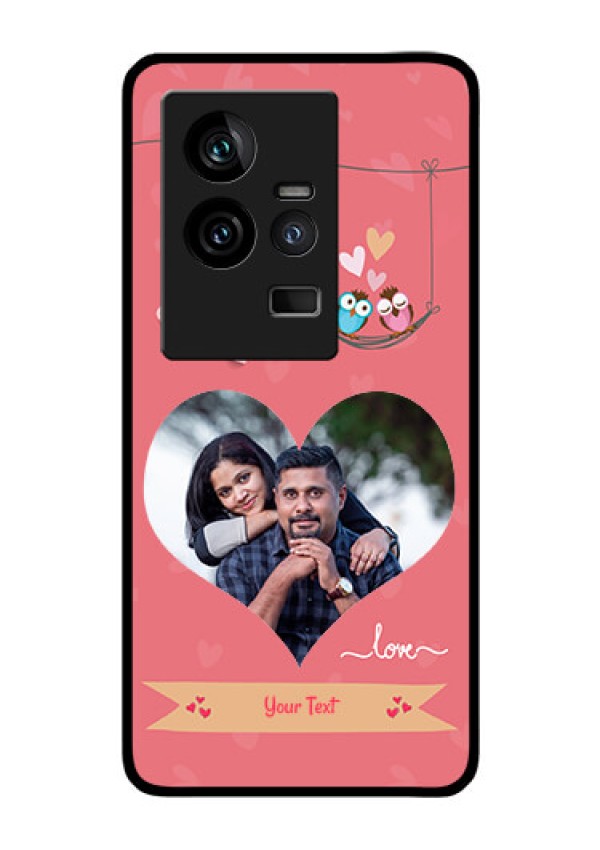 iQOO 11 5G Personalized Glass Phone Case - Peach Color Love Design