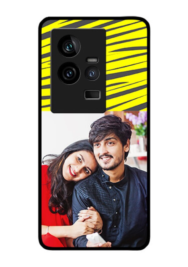 iQOO 11 5G Photo Printing on Glass Case - Yellow Abstract Design