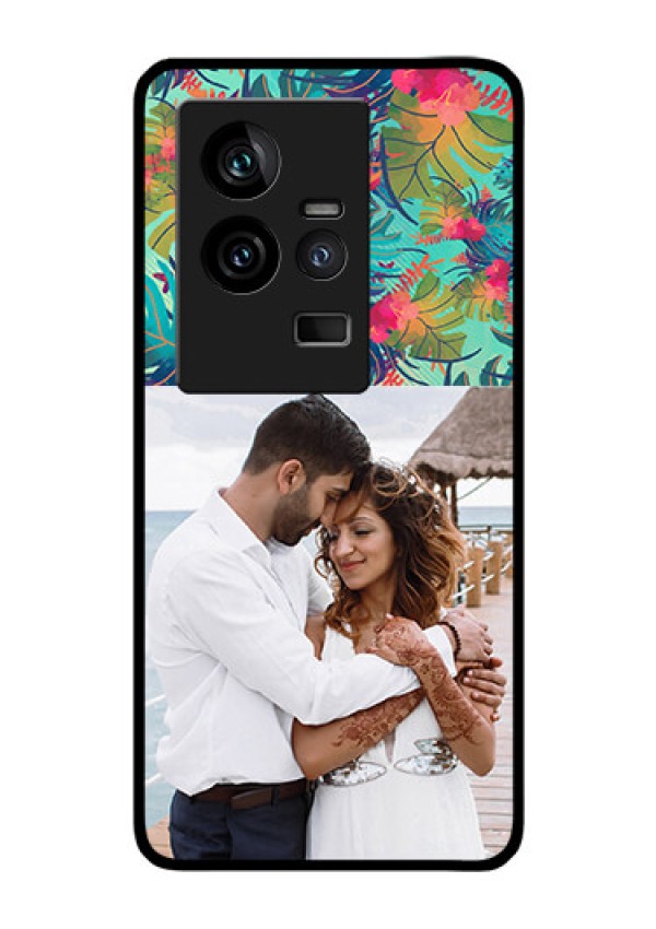 iQOO 11 5G Photo Printing on Glass Case - Watercolor Floral Design