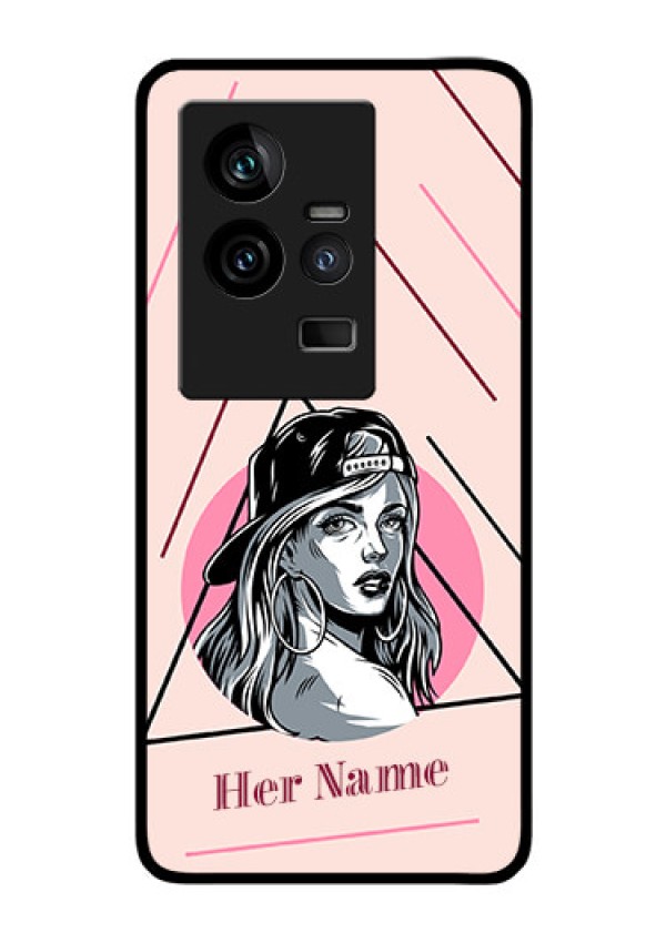 iQOO 11 5G Personalized Glass Phone Case - Rockstar Girl Design