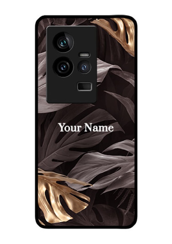 iQOO 11 5G Personalised Glass Phone Case - Wild Leaves digital paint Design