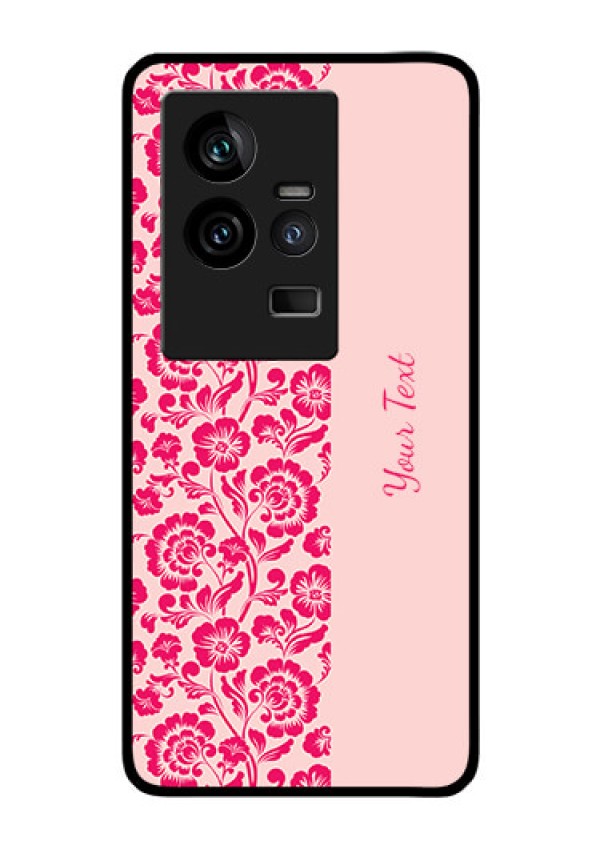 iQOO 11 5G Custom Glass Phone Case - Attractive Floral Pattern Design