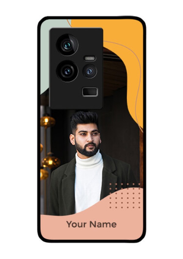 iQOO 11 5G Personalized Glass Phone Case - Tri-coloured overlay design