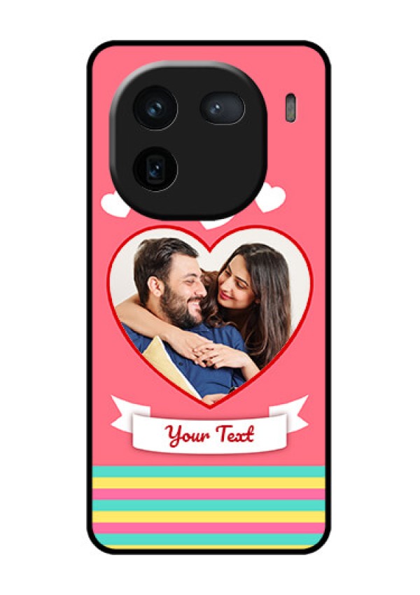iQOO 12 5G Custom Glass Phone Case - Love Shapes Doodle Design