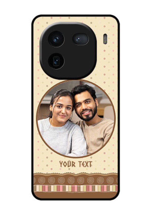 iQOO 12 5G Custom Glass Phone Case - Brown Dotted Mobile Case Design