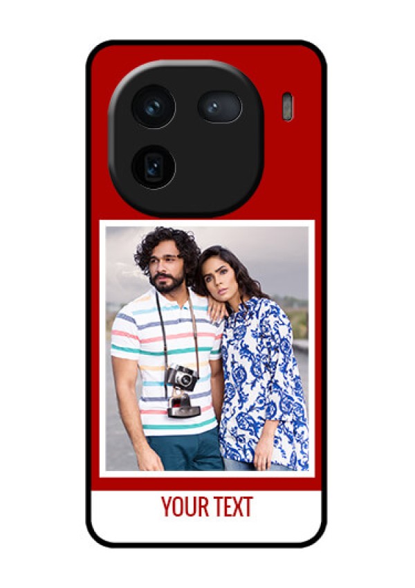 iQOO 12 5G Custom Glass Phone Case - Red Color Design