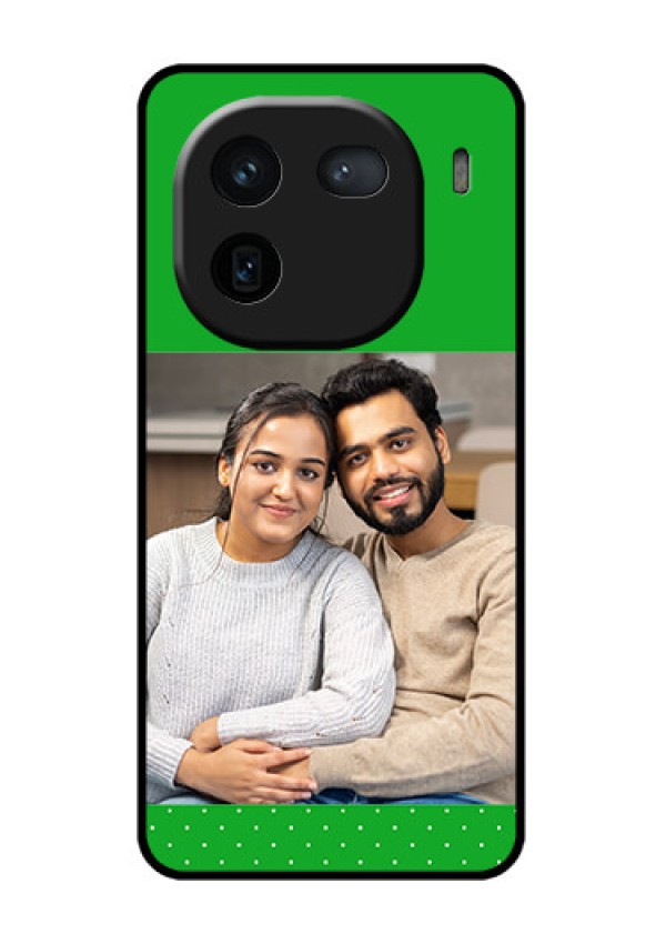 iQOO 12 5G Custom Glass Phone Case - Green Pattern Design