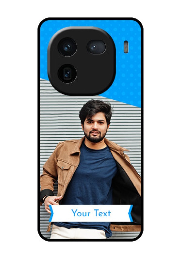 iQOO 12 5G Custom Glass Phone Case - Simple Blue Color Design