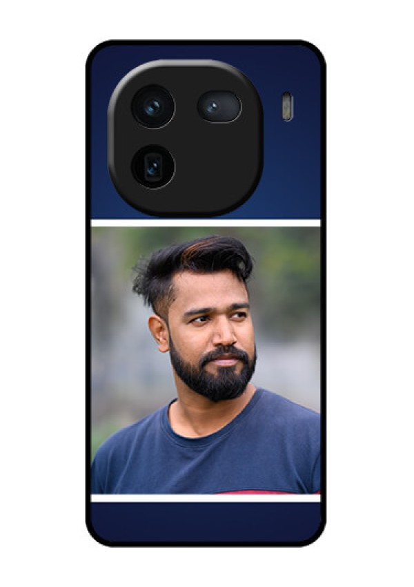 iQOO 12 5G Custom Glass Phone Case - Simple Royal Blue Design