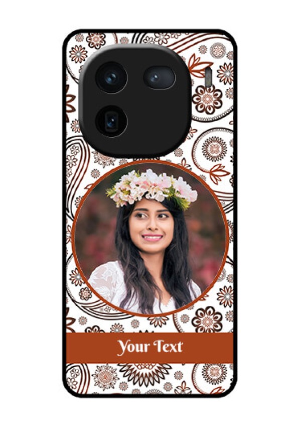 iQOO 12 5G Custom Glass Phone Case - Abstract Flower Design