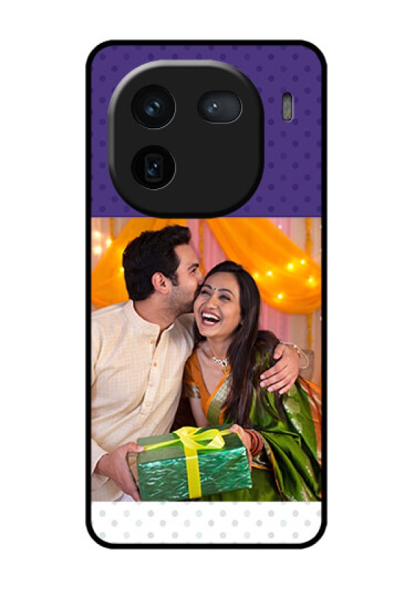 iQOO 12 5G Custom Glass Phone Case - Violet Colored Pattern Design