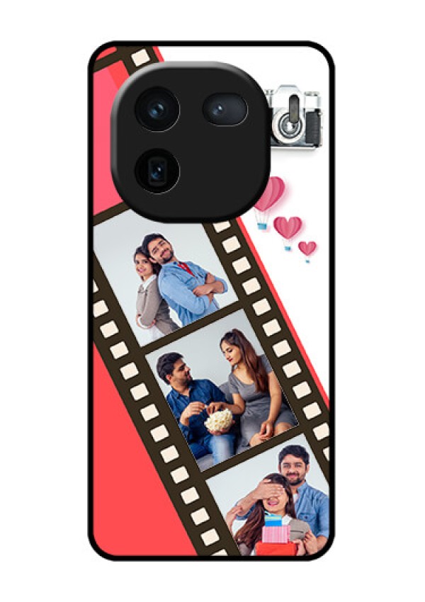 iQOO 12 5G Custom Glass Phone Case - 3 Image Holder With Film Reel