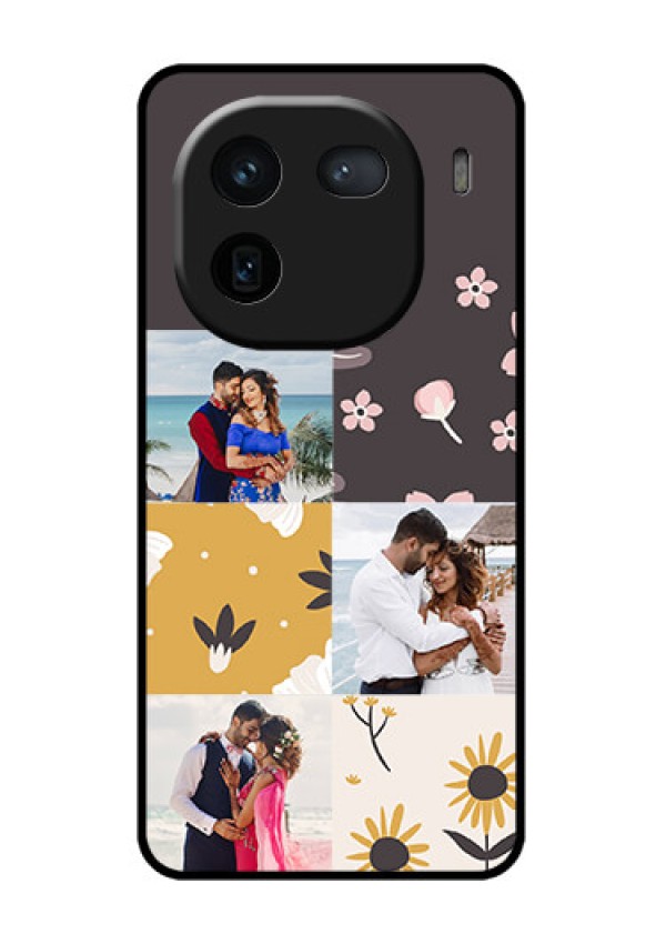 iQOO 12 5G Custom Glass Phone Case - 3 Images With Floral Design