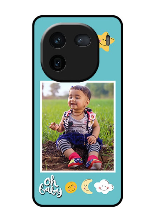 iQOO 12 5G Custom Glass Phone Case - Smiley Kids Stars Design