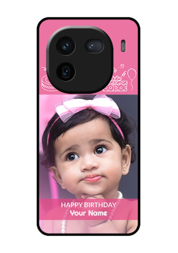 iQOO 12 5G Custom Glass Phone Case - With Birthday Line Art Design