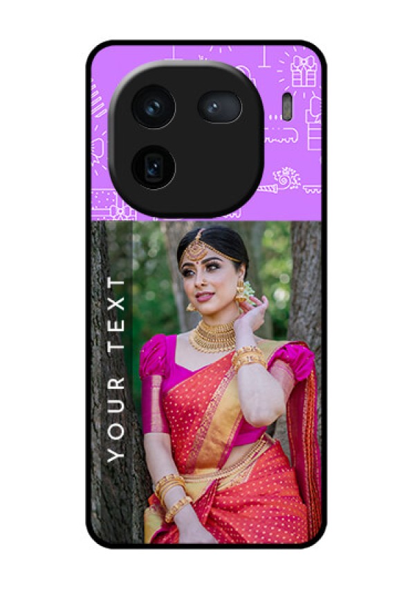 iQOO 12 5G Custom Glass Phone Case - Birthday Icons Design