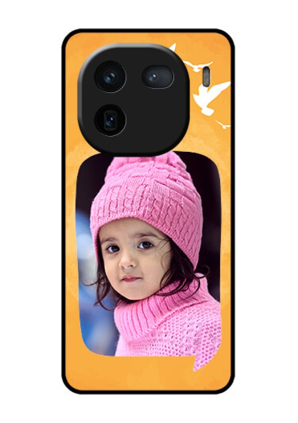 iQOO 12 5G Custom Glass Phone Case - Water Color Design With Bird Icons