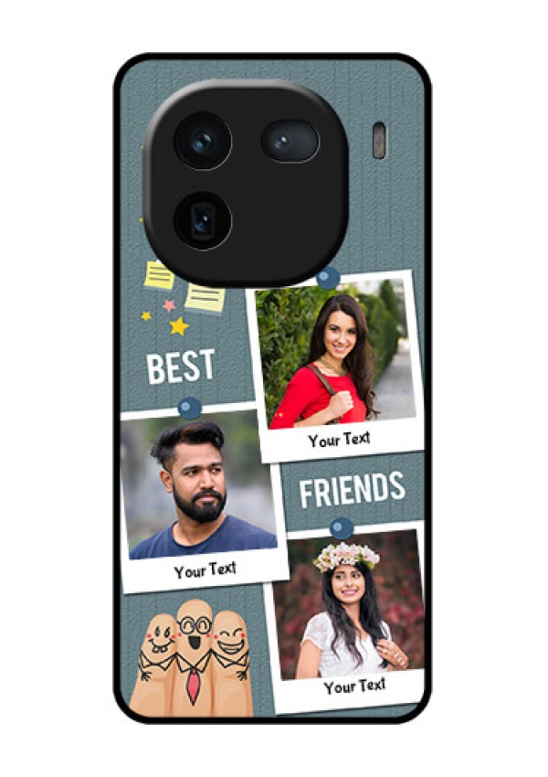 iQOO 12 5G Custom Glass Phone Case - Sticky Frames And Friendship Design
