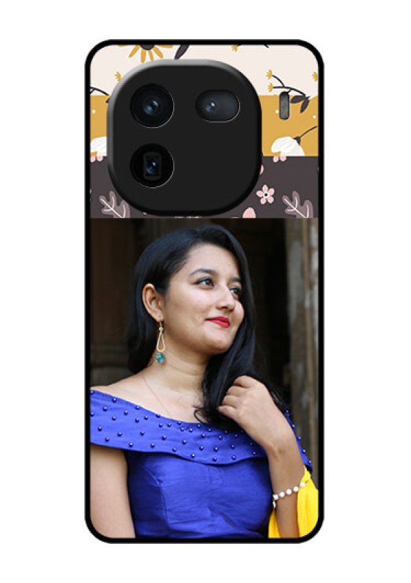 iQOO 12 5G Custom Glass Phone Case - Stylish Floral Design