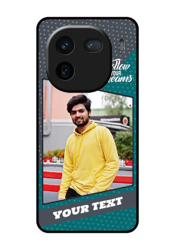 iQOO 12 5G Custom Glass Phone Case - Background Pattern Design With Quote