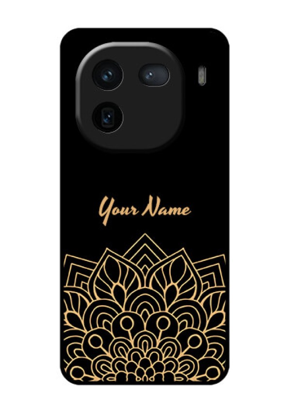 iQOO 12 5G Custom Glass Phone Case - Golden Mandala Design