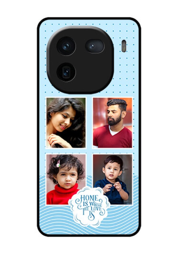 iQOO 12 5G Custom Glass Phone Case - Cute Love Quote With 4 Pic Upload Design