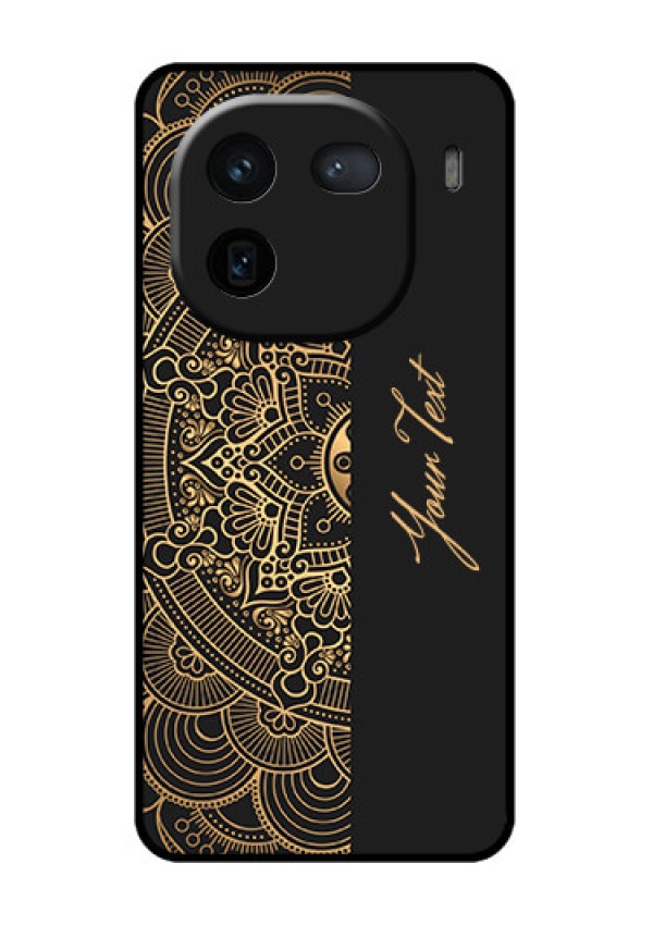 iQOO 12 5G Custom Glass Phone Case - Mandala Art With Custom Text Design