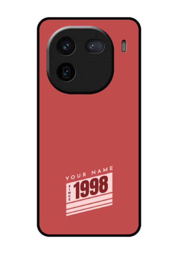 iQOO 12 5G Custom Glass Phone Case - Red Custom Year Of Birth Design