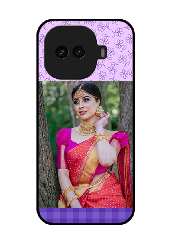 iQOO 15R 5G Custom Glass Phone Case - Purple Floral Design