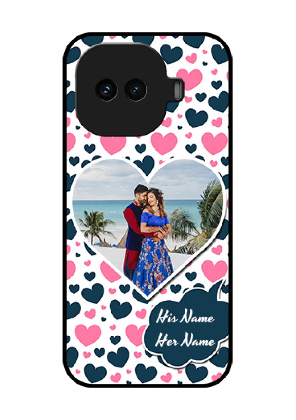 iQOO 15R 5G Custom Glass Phone Case - Pink & Blue Heart Design